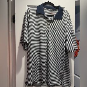 Vineyard Vines Feeder Striped Polo Shirt with Navy Collar